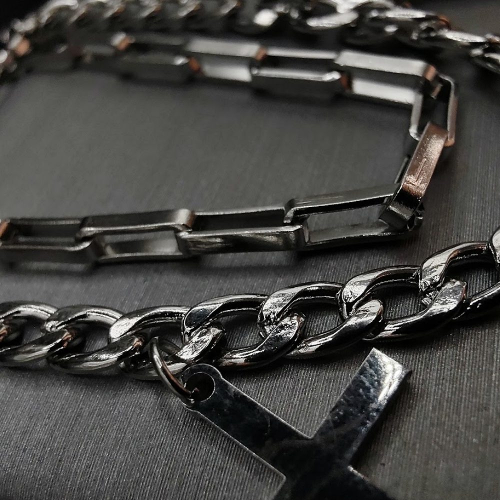 Pulso Doble Con Cruces - Acero Inoxidable