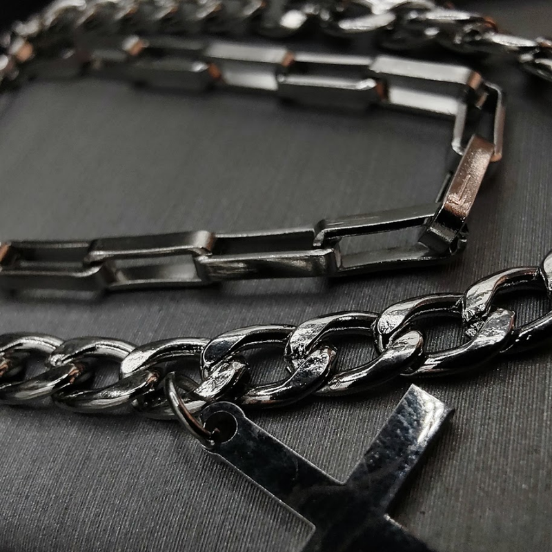 Pulso Doble Con Cruces - Acero Inoxidable