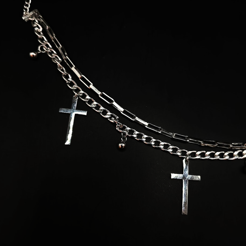 Pulso Doble Con Cruces - Acero Inoxidable
