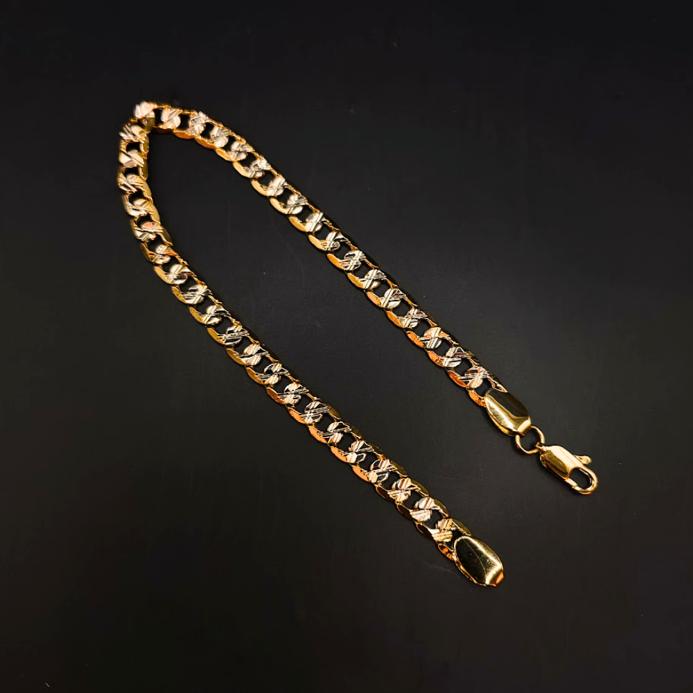 Pulso Cubano Plateado - Oro Laminado