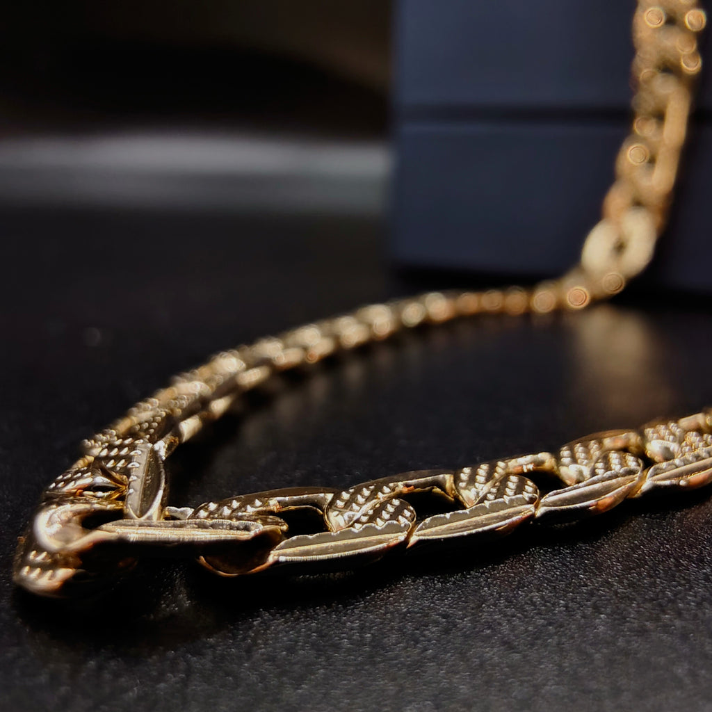 Cadena Tejido Barbado - Oro Laminado