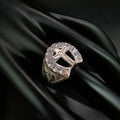 Anillo Cruz con Gemas - Plata