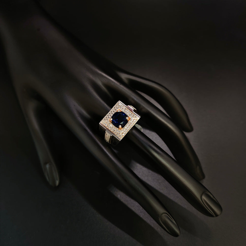 Anillo Perla Azul - Plata