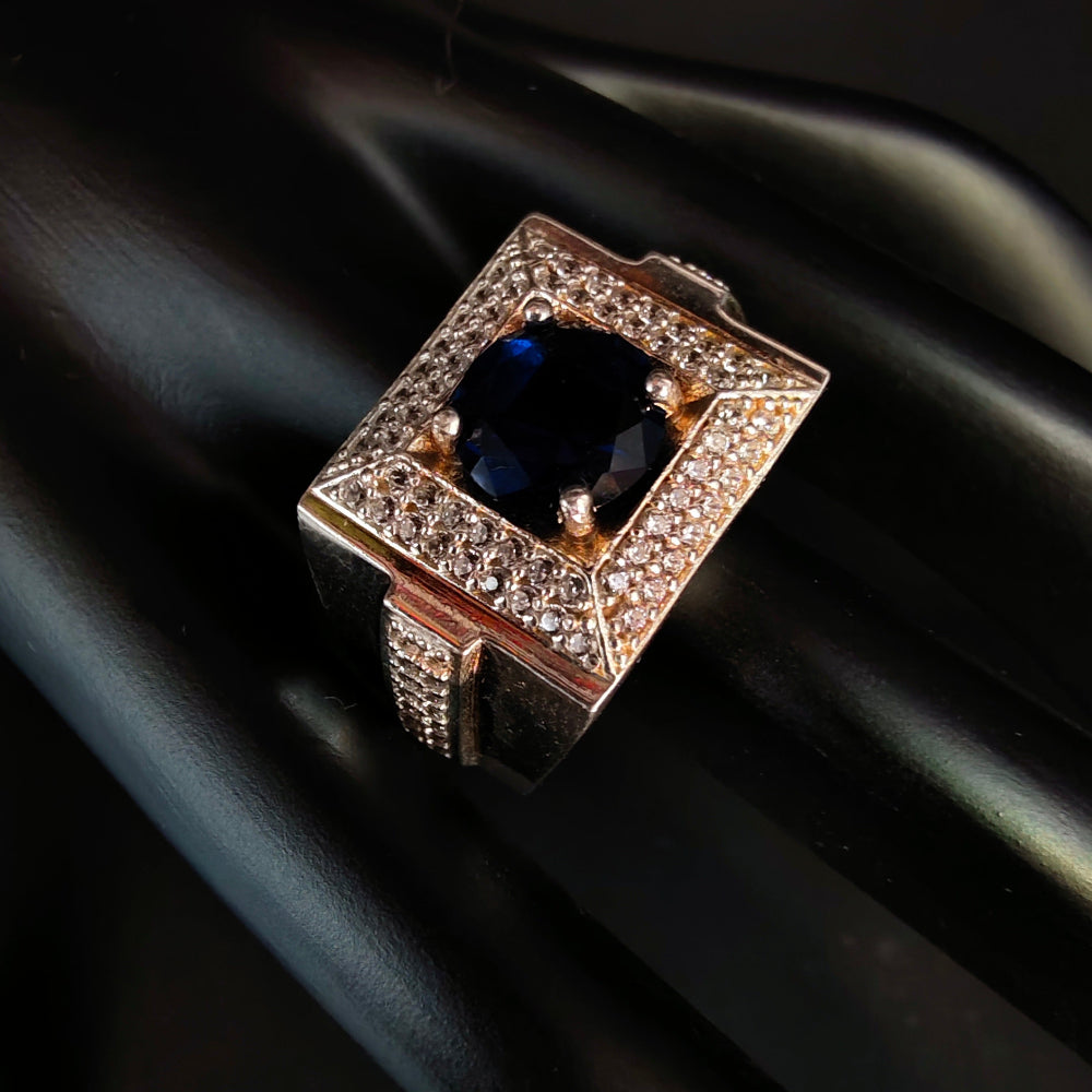 Anillo Perla Azul - Plata
