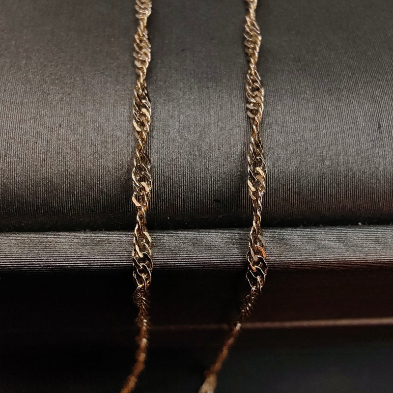 Cadena Torzal Delgado - Oro Laminado